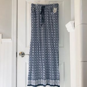 Blue and white patterned Maxi skirt